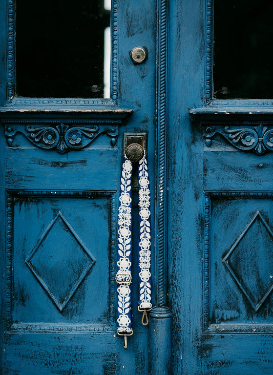 Navy & White Adjustable Strap