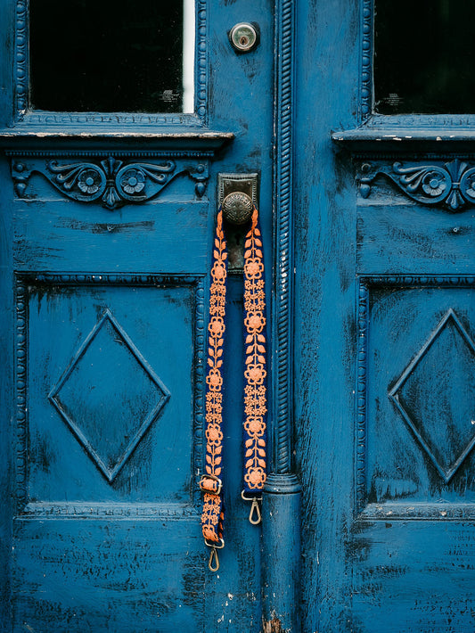Orange + Navy Adjustable Strap