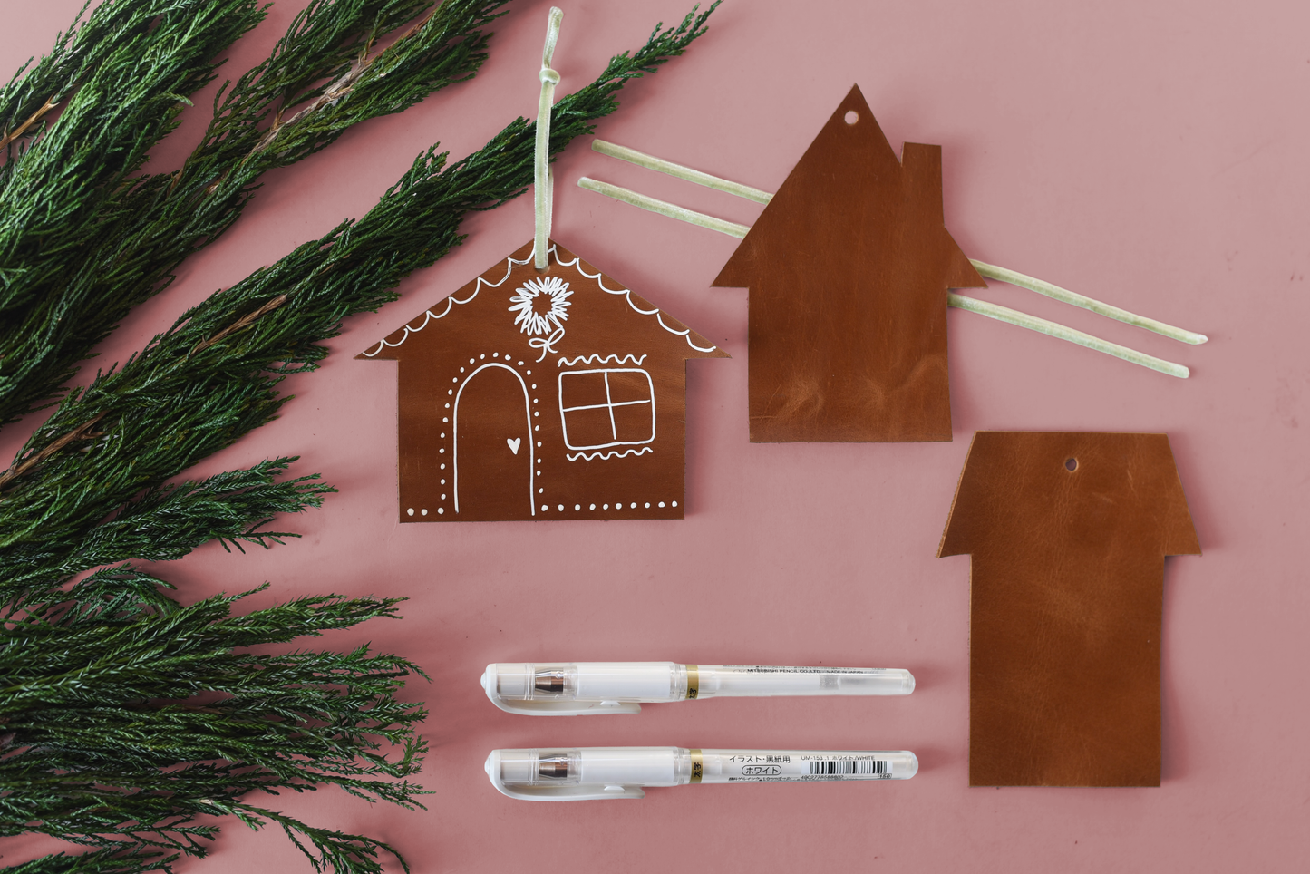 Leather Gingerbread House Ornament Making Kits