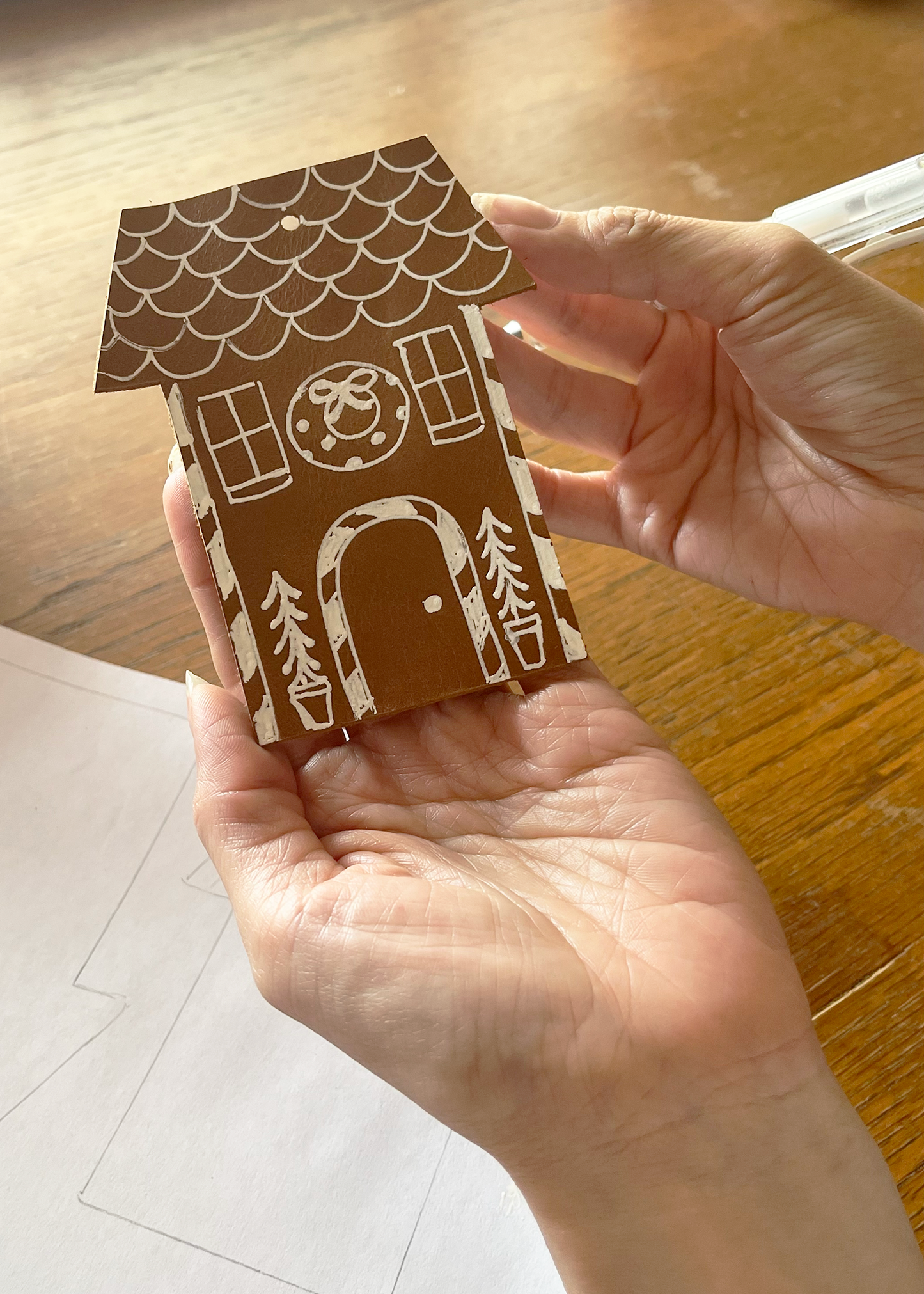 Leather Gingerbread House Ornament Making Kits