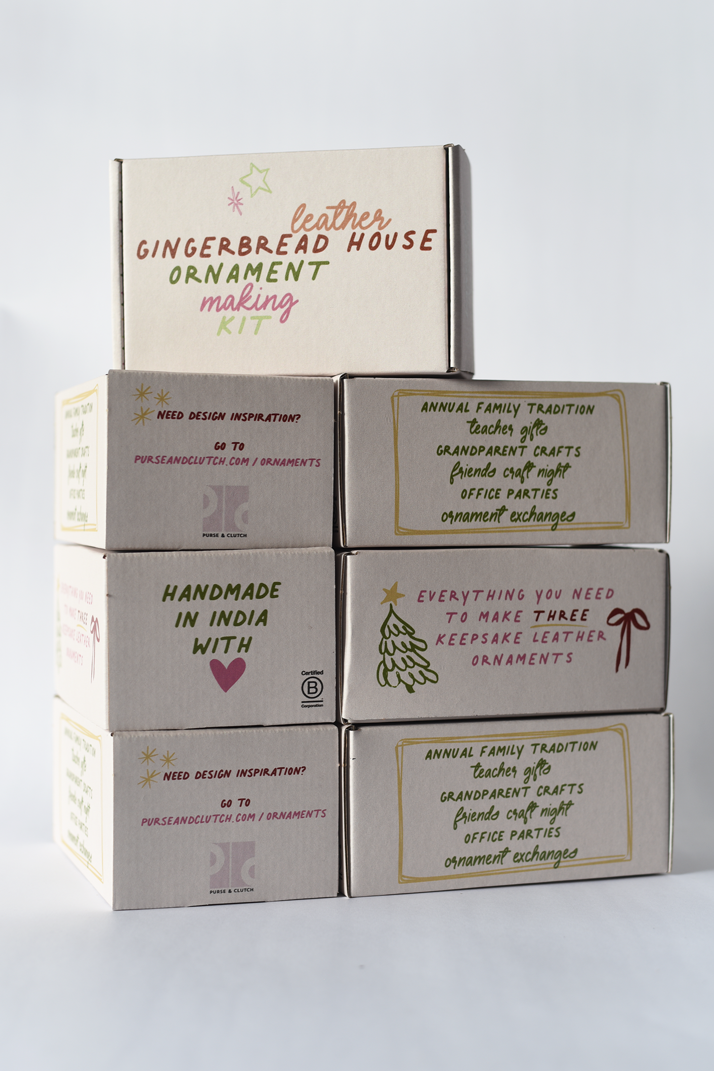 Leather Gingerbread House Ornament Making Kits