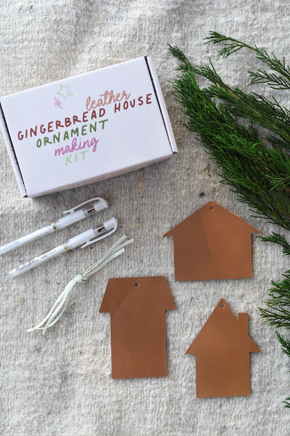 Leather Gingerbread House Ornament Making Kits