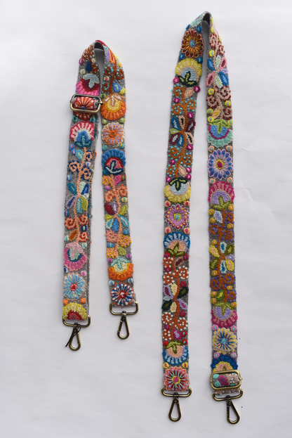 Bright Adjustable Hand Embroidered Purse Strap
