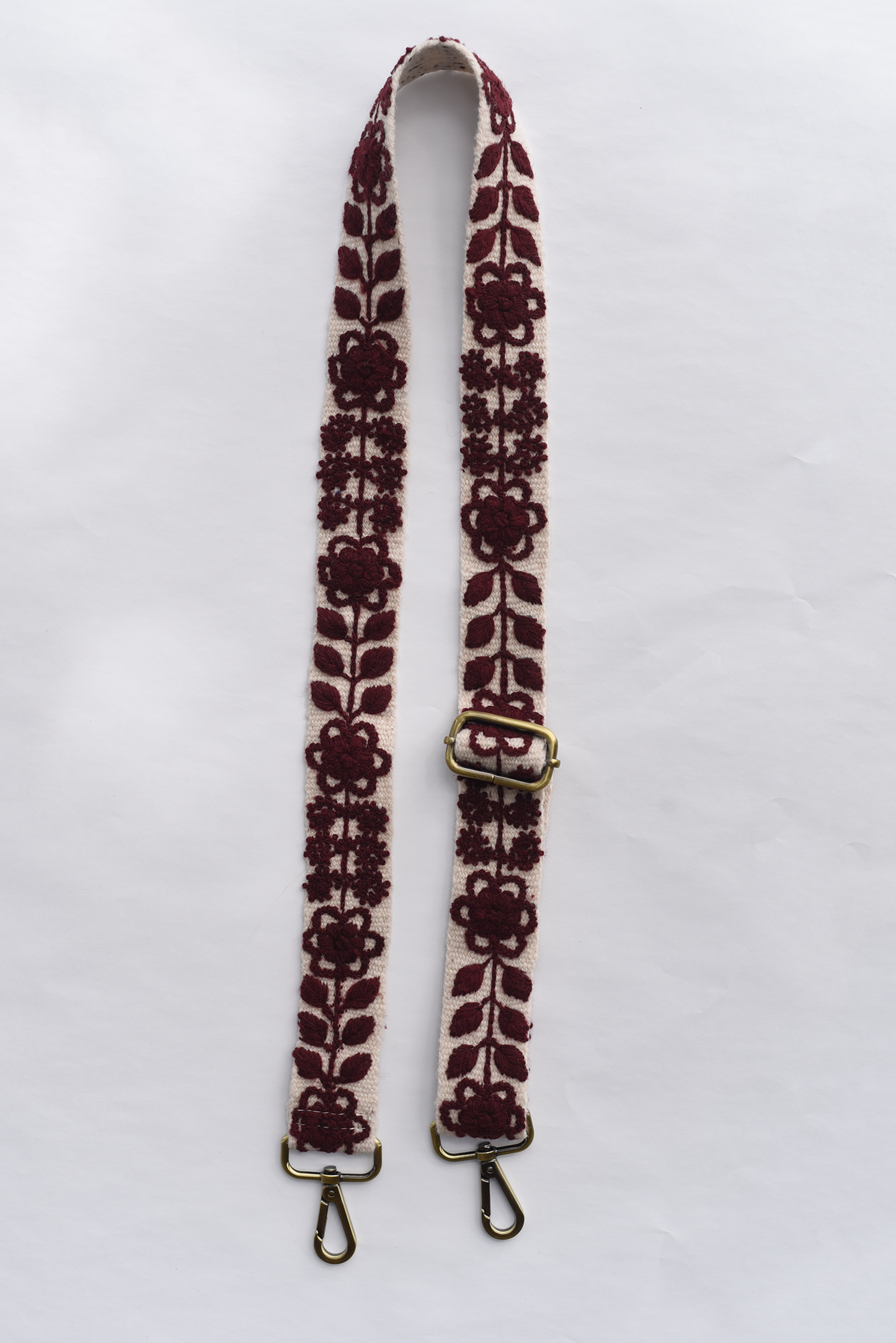 Cream & Maroon Adjustable Strap